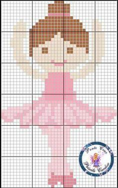 Cross stitch ballerina ballet dance Cross Stitch Ballerina, Pixel Quilting, Crochet Wall Art, Graph Crochet, Crochet Wall Hangings, Graph Design, Pixel Pattern, Cross Stitch Baby