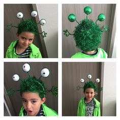 Crazy Hair Boys, Easter Hair Bows, Easter Hairstyles For Kids, Hat Day