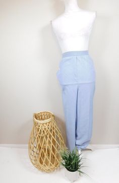 Vintage 1990s Nikki Light Pale Blue Wash Denim High Elastic Waist Stretch Mom Jeans Pants Joggers Bottoms Sz 16/XL Plus Size by WearingMeOutVtg on Etsy Light Pale Blue, Minimalist Clothing, Elastic Waist Jeans, Futuristic Fashion, Long Sleeve Blazers, High Waisted Trousers, Winter Sale