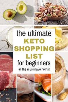 Want to be successful at the ketogenic diet? We've put together the ultimate keto diet shopping list for beginners. Our low carb shopping list is easy to follow and will help you meal plan weekly. Part of being successful on the keto diet is being prepared with the right ingredients for your keto recipes. Learn all the must have items to have so you can cook yummy keto, low carb recipes. A must read keto food guide for beginners. The best keto diet shopping list for beginners. Keto Shopping List For Beginners, Low Carb Shopping List, Diet Grocery List, Week Of Meals, Keto Diet Grocery List, Paleo Diet Meal Plan, Keto Shopping List, Keto Diet List