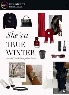 Clothes For Winter Skin Tone, Winter True Outfits, True Winter Outfits Style, True Winter Colour Palette, Winter Color Season Outfits, True Winter Palette Outfits, Bright Winter Aesthetic, True Winter Color Palette Makeup