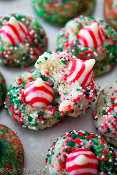 christmas cookies with candy canes and sprinkles