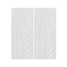 two pieces of white paper with an arrow pattern on the left and right sides, one is