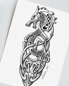 a drawing of a horse's head with an intricate design on the back of it