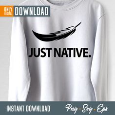 a white shirt with the words just native on it and an image of a boat