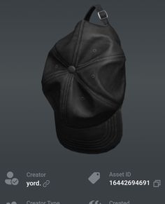 an image of a black leather hat on the app store's mobile phone screen