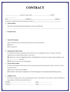 a printable form for a business agreement that is intended to be used as a template