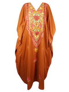 Women's Kaftan Maxi Dress, GIFT, Orange Caftans Dress L-3XL Travel Dresses, Destination Beach Wedding