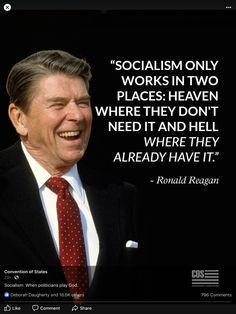 ronald reagan on socialism in two places he's even where it and hell is already have it