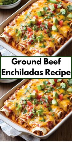 an enchiladas recipe in a casserole dish