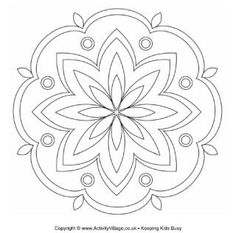 an intricate flower design is shown in black and white