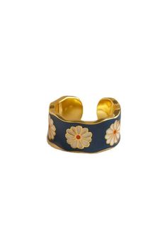 Vintage Daisy Band Ring Handmade Adjustable Retro Rings, Retro Handmade Adjustable Ring, Retro Adjustable Ring, Adjustable Retro Ring, Vintage Adjustable Flower Ring For Spring, Adjustable Vintage Flower Ring For Spring, Cottagecore Pants, Cottagecore Skirts, Cottagecore Hat