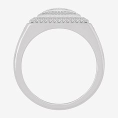 This certified diamond square fashion ring for men adds a modern twist to an elegant classic. It is set in 10K gold and features 216 natural diamonds. This one makes a statement on its own and is perfect for sophisticated evenings.Ring Style: Mens Fashion RingsFeatures: Certified DiamondsDiamond Clarity: I2-I3Setting: Multi-SettingShape: SquareStone Cut: BaguetteDiamond Color: I-JMetal Color: WhiteRing Gallery Height: 5.6mmRounded Carat Weight: 1 1/5 Ct. T.w.Band Width: 4mmCare: Wipe CleanStone… Modern Diamond Signet Ring, Modern Diamond Rings For Formal Occasions, Modern Diamond Ring With Halo Design, Modern White Gold Diamond Ring With Halo Design, Modern White Gold Signet Ring With Brilliant Cut, Modern Platinum Signet Ring, Modern Pave Setting Diamond Ring For Formal Occasions, Modern Diamond Ring With Pave Setting For Formal Occasions, Modern Diamond Ring With Halo Design For Anniversary