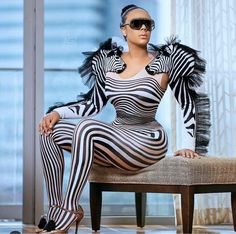 ZEZE Jumpsuit - SAINT CHIC Zebra Costume Women, African Costume, Native African, Zebra Costume, Outfit Bar, Singer Costumes, Festival Rave Outfit, Plus Size Party, Strapless Bodysuit