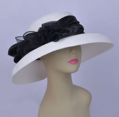 NEW EXCLUSIVE DESIGN Hat body is made of paper straw braid with crown band of satin& handmade organza flower Brim width is 11cm,not too big also not too small,just right size for many outfit Head size: 57cm also with satin ribbon to adjust it to be smaller The color is black,it is very classic color and it always looks good to match with many other colors Ideal for wedding/party/races/church It is sent by epacket which takes 5-10 days to United Kingdom,10-25 working days to most of other cou Elegant Sun Hat With Ribbon And Curved Brim, Adjustable Sinamay Fascinator For Summer, Elegant Summer Fascinator With Handmade Flowers, Beach Short Brim Sinamay Fascinator, Summer Beach Cloche Fascinator, White Sun Hat For Summer Evenings, White Summer Sun Hat For Evening, White Summer Evening Sun Hat, Elegant Hats With Handmade Flowers And Adjustable Fit