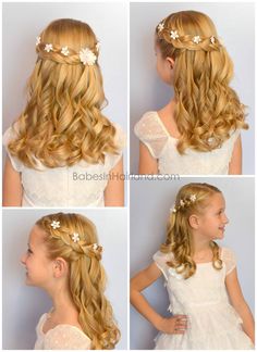 15 Best flower girl hairstyles for weddings you should try #flowergirl #girl #hairstyle #wedding #hair Hairstyles For Weddings, First Communion Hairstyles, Communion Hairstyles, Dutch Braid Hairstyles, White Elegance, Wacky Hair Days, Going Out Hairstyles, Wacky Hair, Crazy Hair Day At School