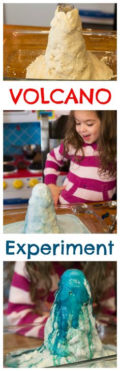 the volcano experiment is an easy science project for kids to learn how to make it