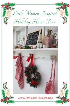 a holiday home tour with wreaths and decorations