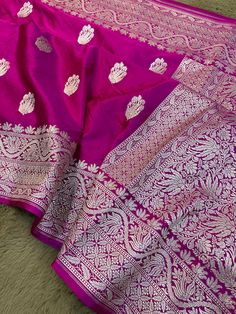 This is a very beautiful high quality mashru silk saree . All over zari motifs design with border . Saree length - 5.5 mtr. Blouse - 1 mtr. Dry clean only . Please note - color may be vary a little due to sunlight and photography . Please message us after purchasing in case you want fall and Pico done it not . No extra charges for fall and Pico but inform us . Blouse stitching is also available . Designer Saree With Traditional Patterns, Designer Traditional Patterned Saree For Eid, Designer Saree With Traditional Patterns For Diwali, Designer Banarasi Silk Saree For Eid, Semi-stitched Saree With Traditional Patterns For Diwali, Designer Jamawar Saree For Diwali, Diwali Jamawar Saree With Self Design, Semi-stitched Zari Weaving Saree, Jamawar Saree With Motifs