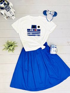 Star Wars Shirt R2D2 Shirts Droid Shirt Star Wars - Etsy Its A Small World Costume Ideas, Womens Star Wars Shirt, May The 4th Outfit, Princess Outfits For Disney World, Cute Star Wars Outfits, Disney Star Wars Outfits Women, Star Wars Inspired Outfits Disneybound, Diy Star Wars Costume Women, Starwars Inspired Outfits