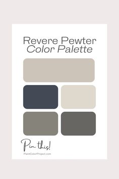 the reverse color palette for revere pewter