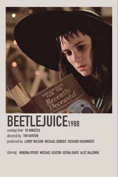 the poster for beetlejuice, starring in an upcoming film by tim burton and lauren wylson