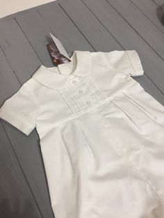 Baby Boy Baptism Outfit - 100% Cotton - White or Ivory Color Elegant Baptism Dress In Solid Color, Elegant Baptism Dress, Cream Short Sleeve Fitted Baptism Dress, Classic Short Sleeve Sets For Baptism, Classic White Baptism Dress, Classic Cream Baptism Dress For Formal Occasion, Classic Summer Baptism Dress, Elegant Short Sleeve Baptism Sets, Classic Cream Baptism Dress