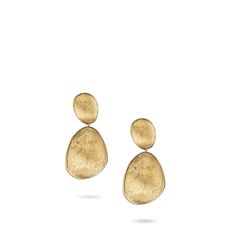 Marco Bicego Jewelry - 18K Yellow Gold Large Double Drop Earrings | Manfredi Jewels Marco Bicego, 18k Gold Earrings, Oval Earrings, Italian Jewelry, Hammered Gold, Oval Earring, House Gifts, Gold Hands, Jewelry Creation