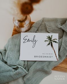 there is a card that says, salty will you be my bridesmaid?