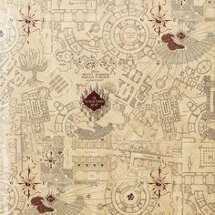 an old map with many different things on it