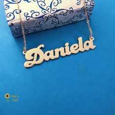 🌻 14K Retro Name Necklace 🌻 Genuine 14K Yellow Gold - nameplate and chain 🌻 Daniela photo shows 1 gram Twist Chain 🌻 Capital Letter ranges from 11-14mm tall 🌻 Upgraded to .8mm nameplate thickness - wide and heavier font 🌻This listing is for one name/word up to nine letters with one capital letter 🌻 Production Time is 7-14 working days 🌻 Please upgrade your shipping if you would like to expedite delivery Personalized Hallmarked Nameplate Necklace, Formal Hallmarked Nameplate Necklace, Hallmarked Yellow Gold Nameplate Necklace, Gold Nameplate Necklace For Formal Occasions, Gold Jewelry With Names For Formal Occasions, Gold Formal Jewelry With Names, Formal Gold Jewelry With Names, Name Necklaces, Teacher Books