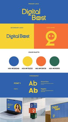 an advertisement for digital business with different colors