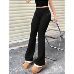 -Item Id 28379181 -Style: Casual -Type: Regular -Color: Black -Pattern Type: Plain -Waist Line: Ultra High Waist -Length: Long -Fabric: High Stretch -Material: Knitted Fabric -Composition: 95% Polyester, 5% Elastane -Care Instructions: Hand Wash,Do Not Dry Clean -Body: Unlined -Sheer: No **Open To Offers!!!** **Bundle To Save More** **30% Off Bundles Of 2 Or More Items!!** ***Orders Go Out Within 5-10 Business Days!! Thank You For Your Patience!! Multiple Sizes And Colors Available In Most Style Trendy Black Yoga Pants For Fall, Casual Black Wide Leg Leggings, High Stretch Black Bottoms, Trendy Black Wide Leg Leggings, Trendy Black Elastane Yoga Pants, Non-stretch Black Bottoms, Black Non-stretch Bottoms, Trendy Black Wide Leg Yoga Pants, Black Yoga Pants For Fall