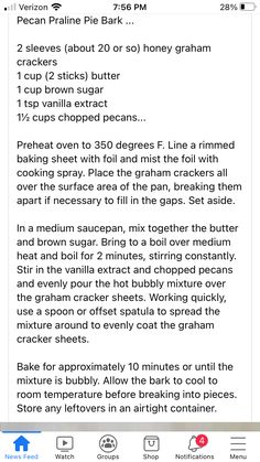 the recipe is displayed on an iphone screen