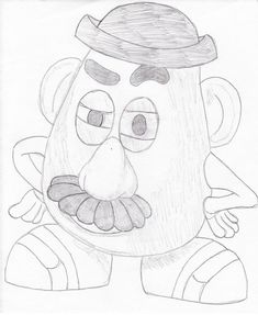 a drawing of a cartoon character wearing a hat