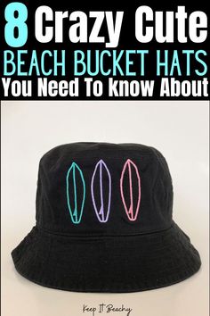 I have never gotten so many compliments on a bucket hat before! I am so obsessed with this beach bucket hat with the surfboard design. #beachbuckethat #buckethatsbeach #beachybuckethat Cute Bucket Hats