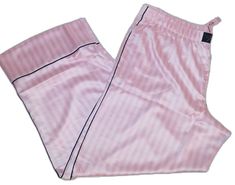 Pink Long Pants For Daywear, Victoria's Secret Pink Pants For Loungewear, Pink Long Pants For Bedtime, Pink Sleepwear For Pajama Party, Pink Long Pants Sleepwear For Pajama Party, Pink Sleep Bottoms Long Pants, Victoria's Secret Pink Pants, Pink Long Pants For Pajama Party, Pink Long Pants For Sleepover