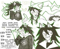 an image of some cartoon characters in green and black