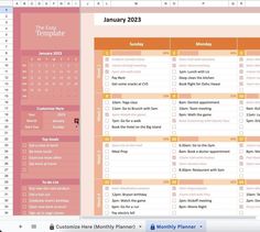 Free Digital Planner Templates Excel Hacks, Microsoft Excel Tutorial, Excel Shortcuts, Monthly Calendar Template, Digital Organization, Excel Tutorials, Spreadsheet Template, Boost Productivity, Excel Templates