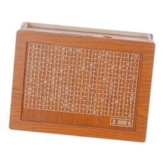 a wooden puzzle box with numbers on it