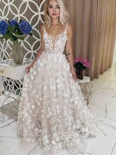 Champagne v neck tulle lace long prom dress, lace evening dress,PD22590 on Storenvy Lace Long Prom Dress, Prom Dress Lace, Lace Evening Dress, Prom Dresses Long Lace, Lace Evening Dresses, Dresses Elegant, Long Wedding Dresses, Prom Dresses Lace, Tulle Lace