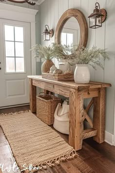 Shabby Home, Entryway Table Decor, Home Entrance Decor, Dream House Interior, Decor Home Living Room, House Entrance, Design Case, Dream Home Design, 인테리어 디자인