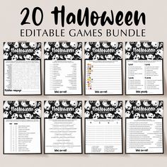 20 halloween printable games bundle