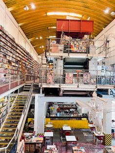 an overhead view of a library filled with books