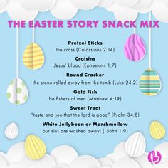 the easter story snack mix poster