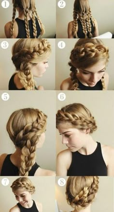 Braid Hack, Braid Crown, Halo Crown, Easy Braids, Crown Hairstyles, Plaits