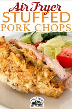 the cover of air fryer stuffed pork chops