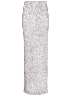 silver-tone crystal embellishment high-waisted rear slit straight hem ankle-length Skirt Png, Award Show Dresses, Sparkly Skirt, Glitters Skirt, Silver Skirt, Burberry Outfit, Ribbed Skirt, Embellished Skirt, Straight Skirt