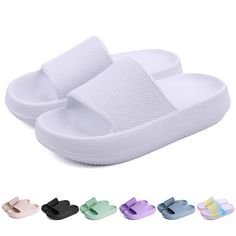 PRICES MAY VARY. 【Buying Tips】The soft EVA material will shrink in high temperature and long time sun exposure. Please do not expose the slippers to the hot sun for a long time to prolong the durability. If you have any questions, we are always here to help. 【Soft Comfort】 Crafted from premium EVA material, Kids Cloud Slides offer a feather-light feel that's both plush and easy to clean. Odor-free and quick-drying, ensuring your little one's feet stay fresh and comfortable. 【Safety First】Enginee Shower Sandals, Cloud Slides, Slip On Slippers, Pool Shoes, Summer Slippers, Walking On Clouds, Girls Bathroom, Sun Exposure, Stay Fresh