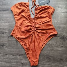 Pretty Little Thing Orange Scoop Neck Ruched Swimsuit Size 10. Ruched Swimsuit, Swimming Swimsuit, Rayon Pants, Jelly Shoes, Pretty Little Thing, Pajama Shirt, Walker Boots, Rain And Snow Boots, Sneaker Shopping